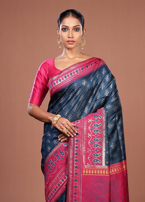 Pink Dupion Silk Saree With Blouse Piece