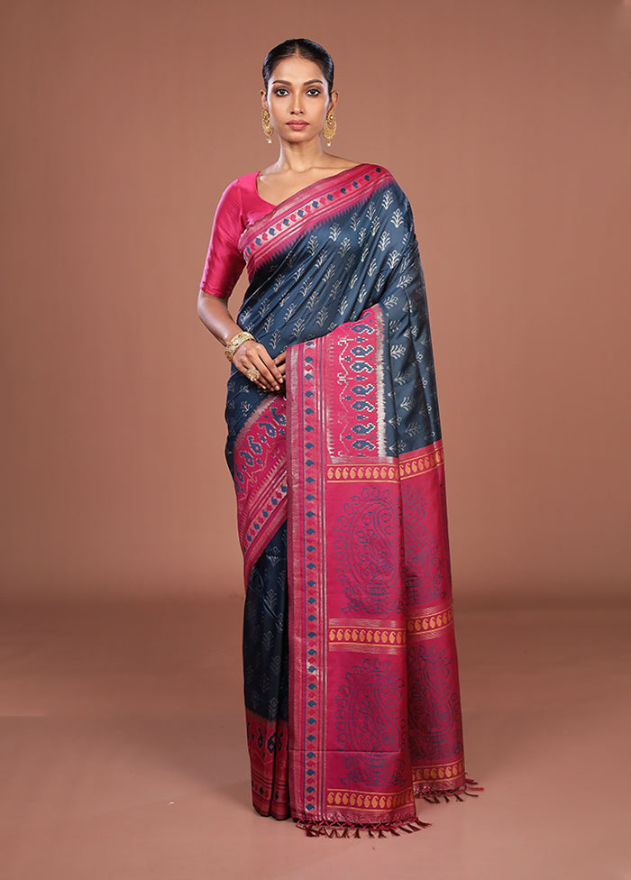 Pink Dupion Silk Saree With Blouse Piece