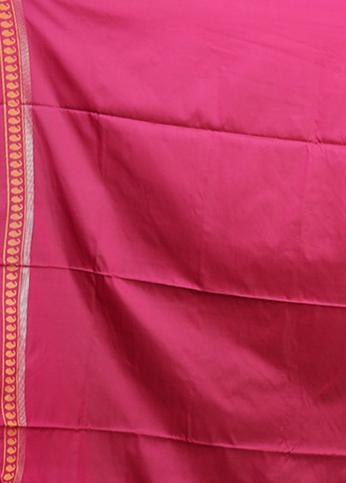 Pink Dupion Silk Saree With Blouse Piece