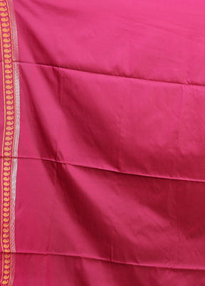 Pink Dupion Silk Saree With Blouse Piece
