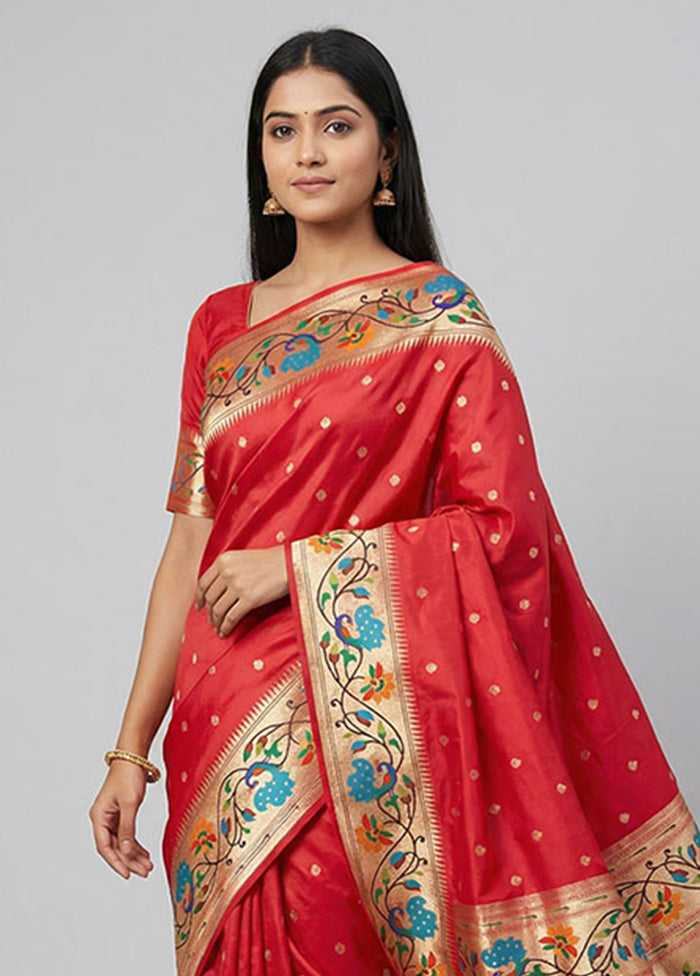 Pink Dupion Silk Saree With Blouse Piece