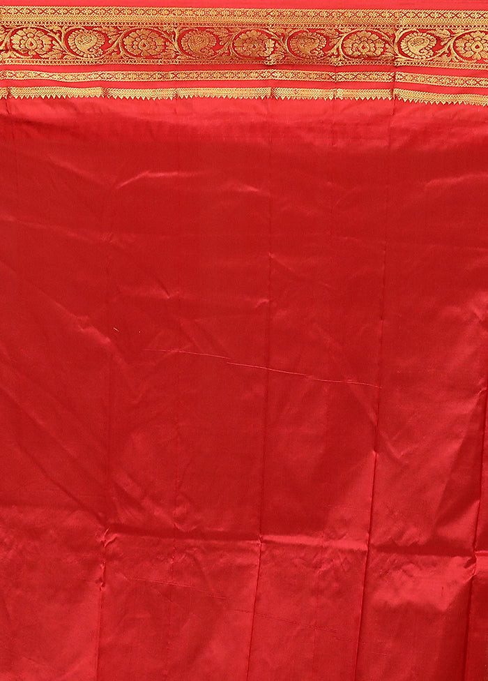 Cream Handloom Kanjivaram Pure Silk Saree With Blouse Piece