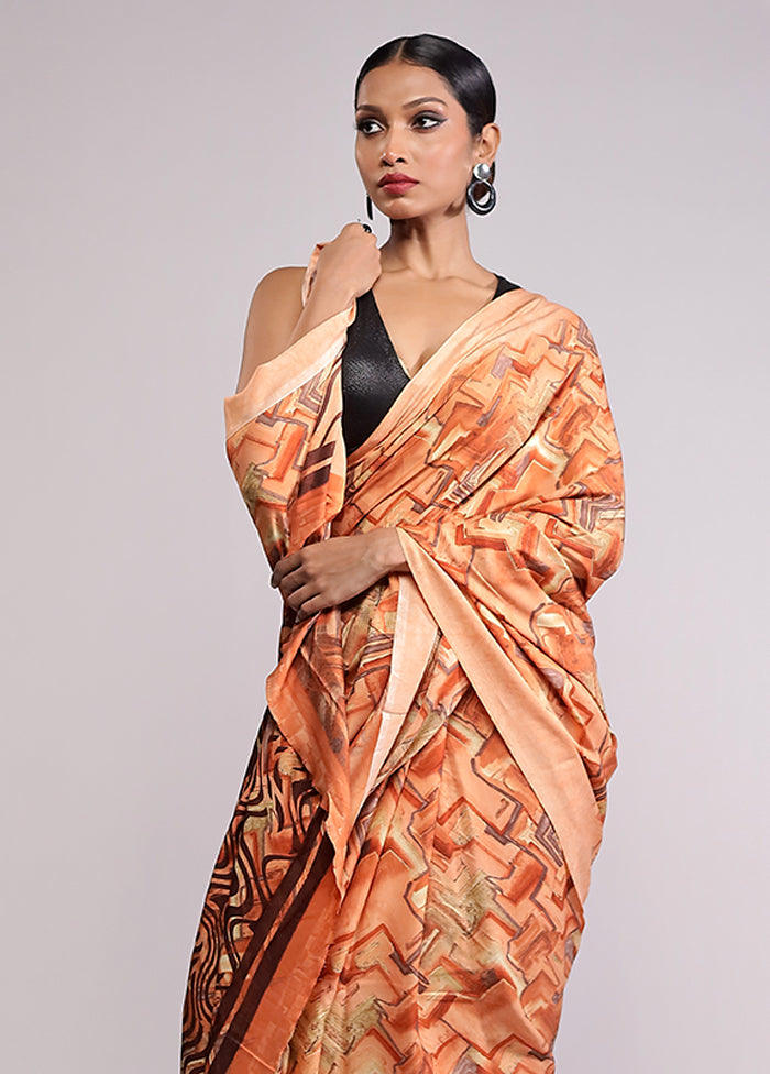 Yellow Chiffon Silk Saree With Blouse Piece