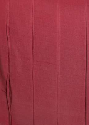 Red Chiffon Silk Saree With Blouse Piece