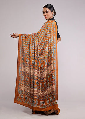 Yellow Chiffon Silk Saree With Blouse Piece