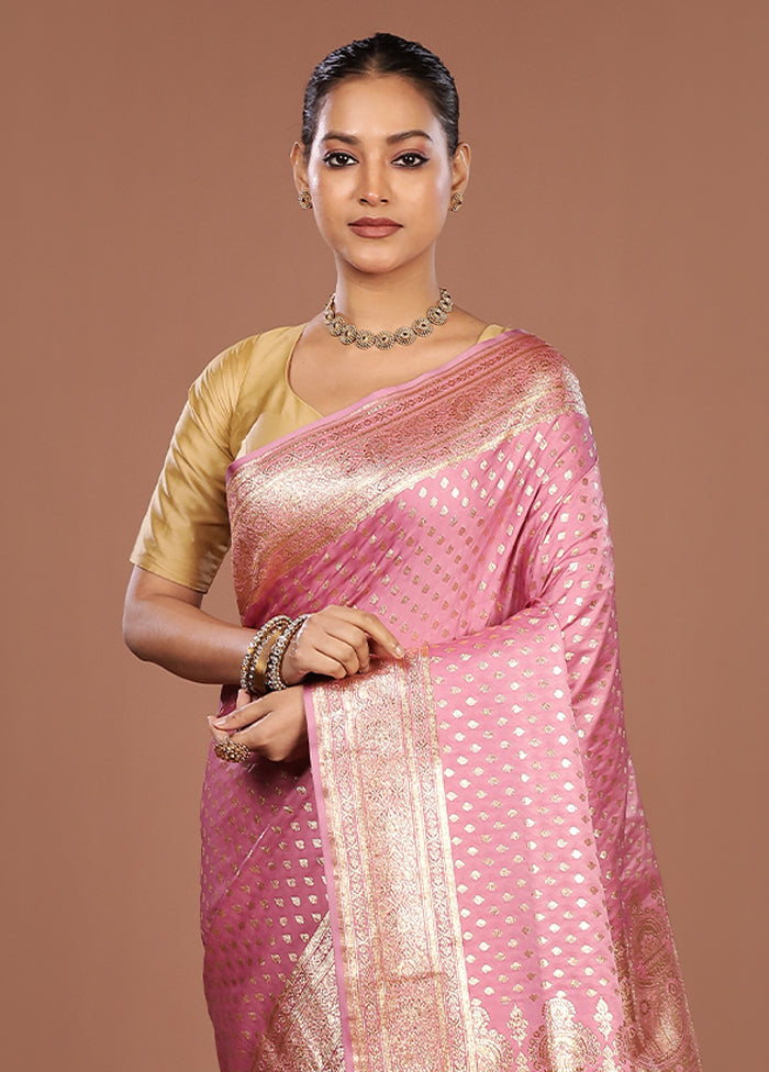 Purple Banarasi Silk Saree With Blouse Piece