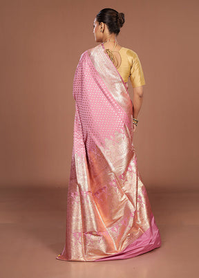 Purple Banarasi Silk Saree With Blouse Piece