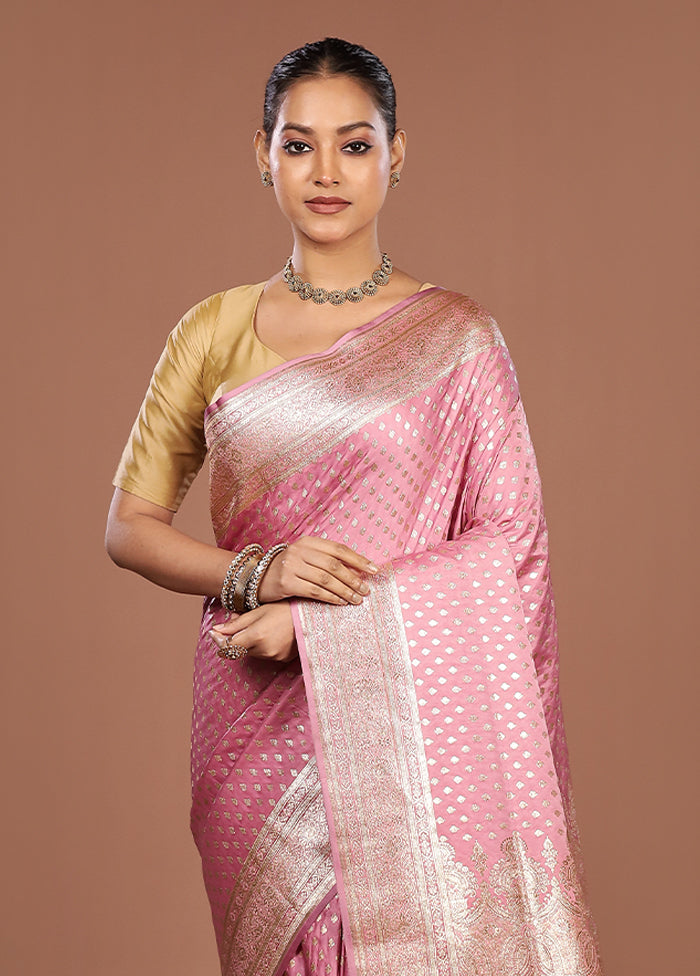 Purple Banarasi Silk Saree With Blouse Piece