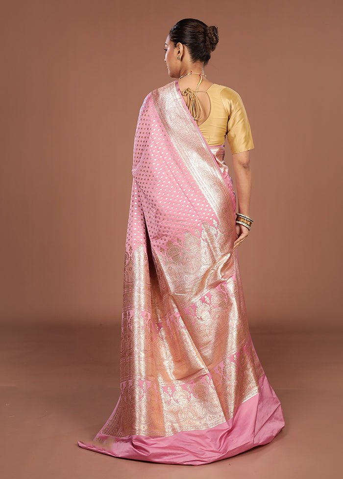 Purple Banarasi Silk Saree With Blouse Piece