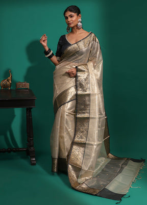 Gold Tissue Silk Saree With Blouse Piece