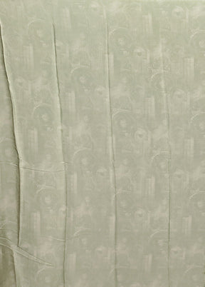 Green Printed Silk Saree With Blouse Piece