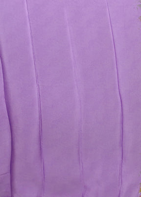 Purple Printed Silk Saree Without Blouse Piece