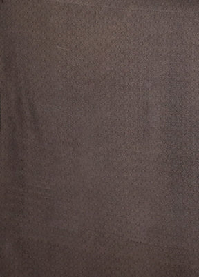 Brown Printed Silk Saree Without Blouse Piece
