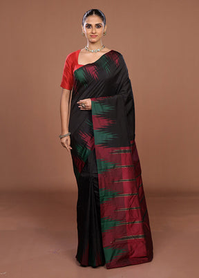 Black Kanjivaram Silk Saree With Blouse Piece