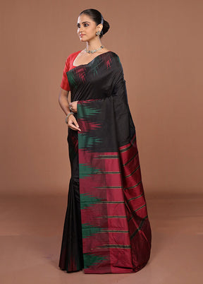 Black Kanjivaram Silk Saree With Blouse Piece