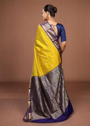 Green Kanjivaram Silk Saree With Blouse Piece