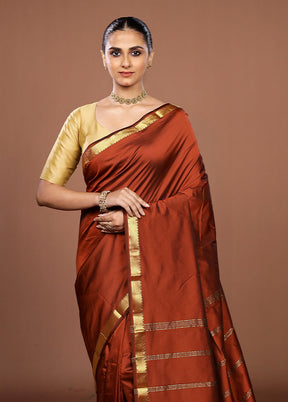 Maroon Kanjivaram Silk Saree With Blouse Piece
