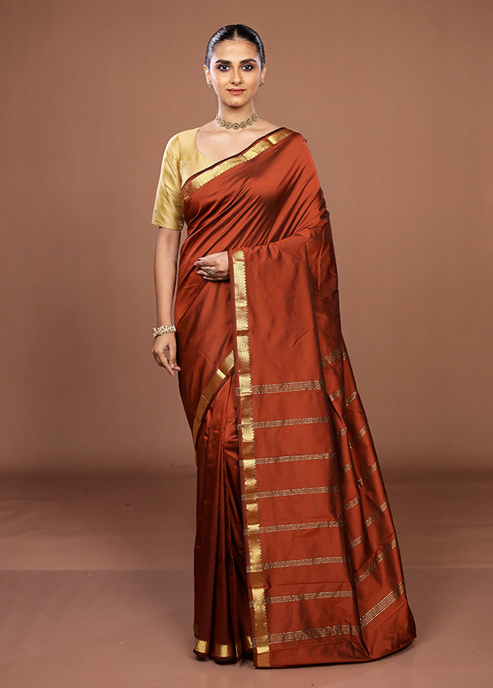 Maroon Kanjivaram Silk Saree With Blouse Piece