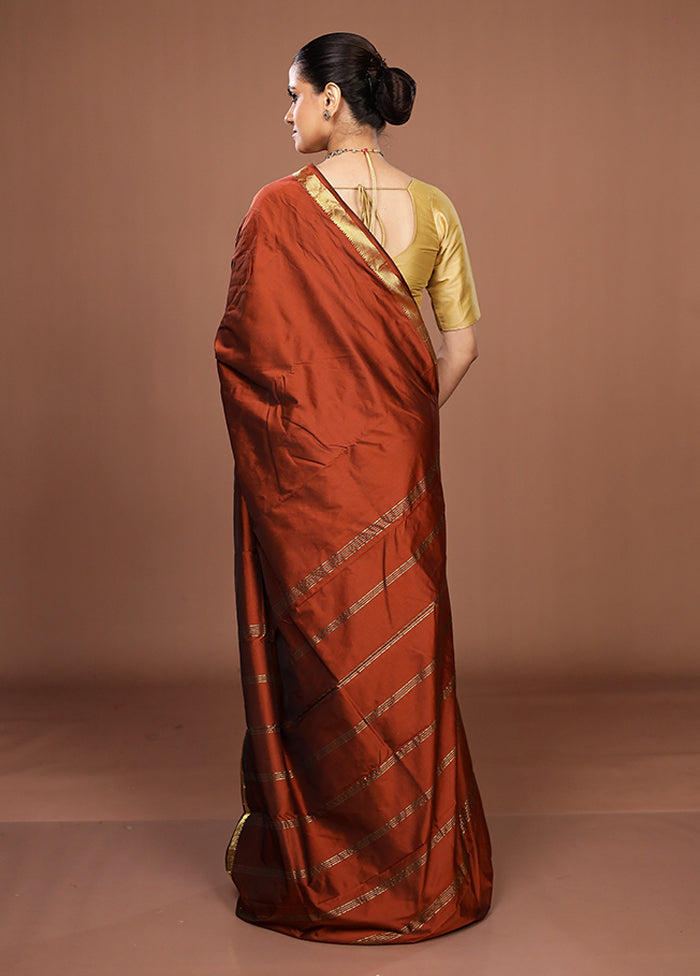 Maroon Kanjivaram Silk Saree With Blouse Piece