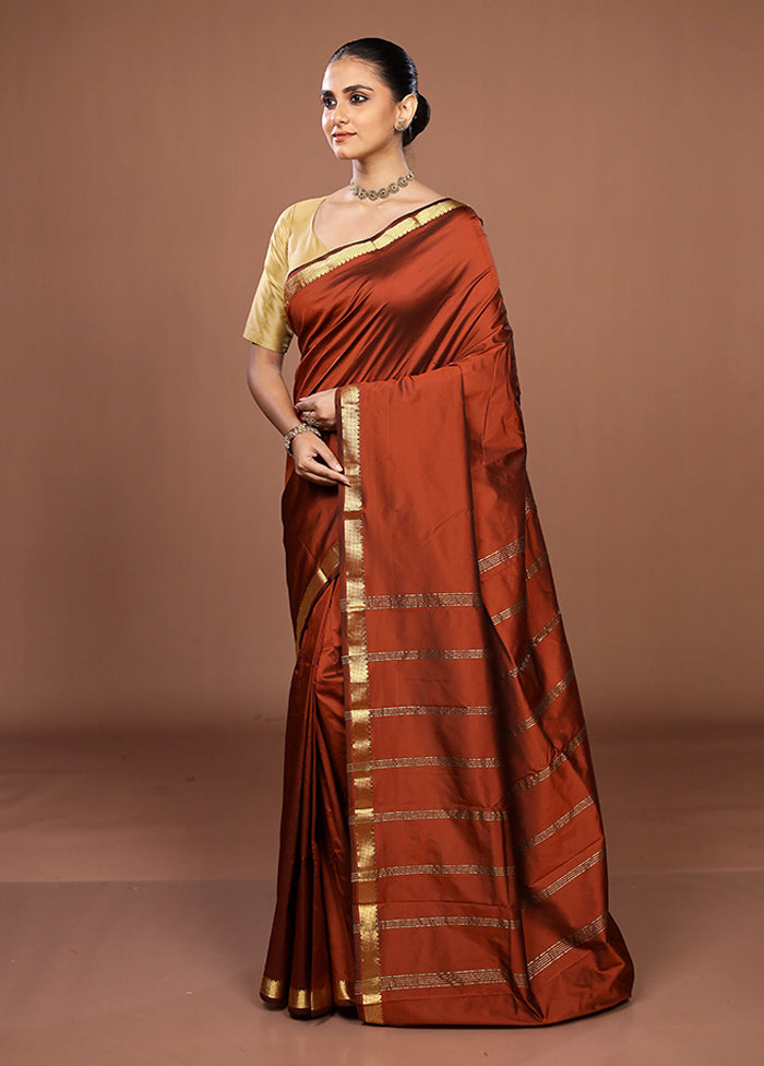 Maroon Kanjivaram Silk Saree With Blouse Piece