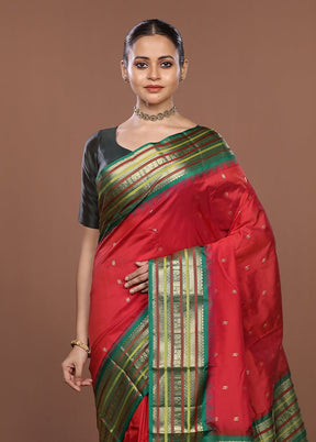 Pink Kanjivaram Silk Saree With Blouse Piece