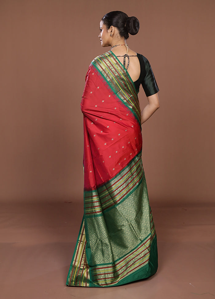 Pink Kanjivaram Silk Saree With Blouse Piece