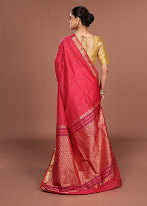 Red Kanjivaram Silk Saree With Blouse Piece