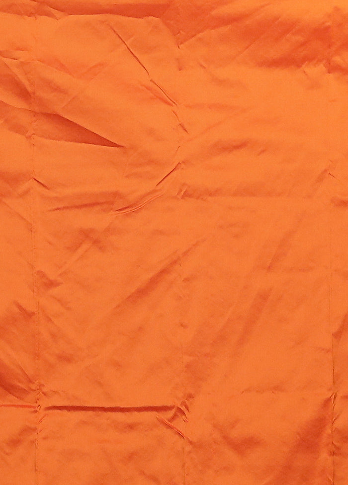Orange Kanjivaram Silk Saree With Blouse Piece