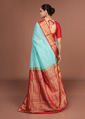 Green Kanjivaram Silk Saree With Blouse Piece