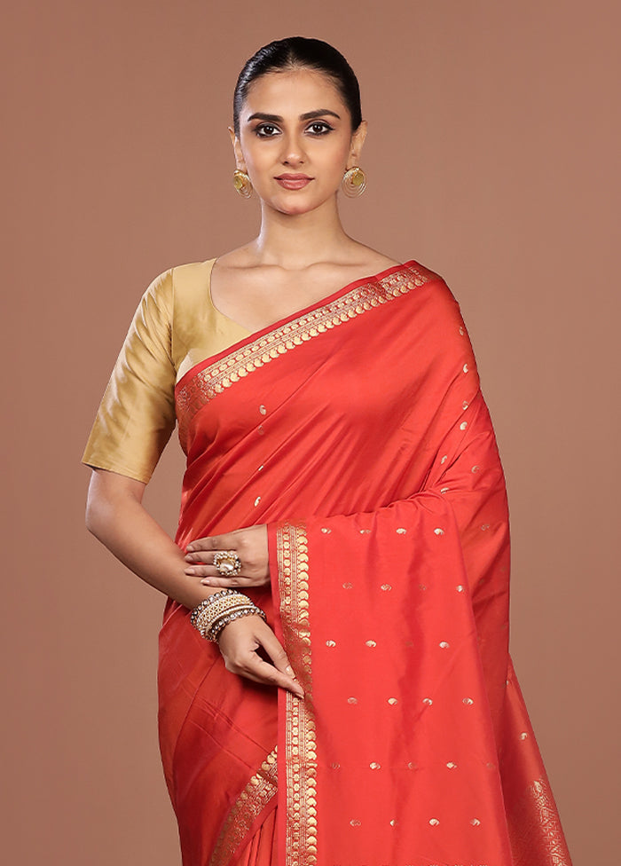 Pink Kanjivaram Silk Saree With Blouse Piece