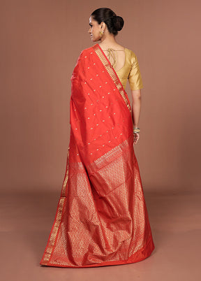 Pink Kanjivaram Silk Saree With Blouse Piece