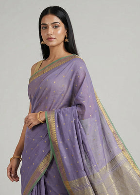 Grey Kanjivaram Silk Saree With Blouse Piece