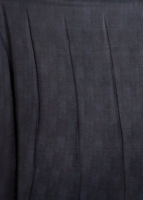 Blue Printed Silk Saree Without Blouse Piece