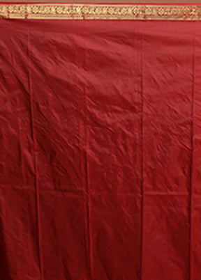 Maroon Kanjivaram Silk Saree With Blouse Piece