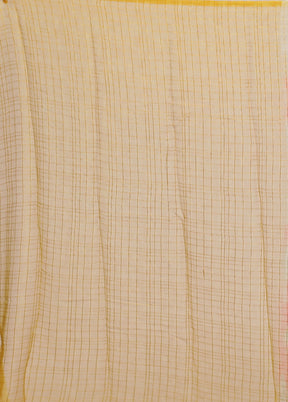 Yellow Chiffon Silk Saree With Blouse Piece