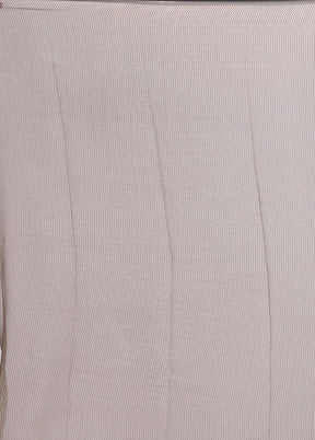 White Chiffon Silk Saree With Blouse Piece