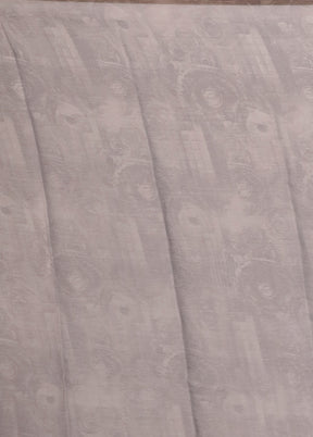 Grey Printed Silk Saree Without Blouse Piece