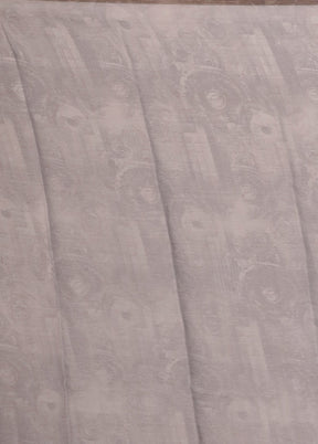 Grey Printed Silk Saree With Blouse Piece