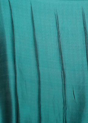 Green Printed Silk Saree Without Blouse Piece