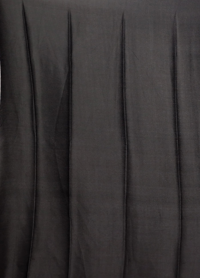 Black Printed Silk Saree With Blouse Piece