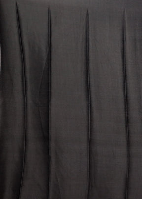 Black Printed Silk Saree With Blouse Piece