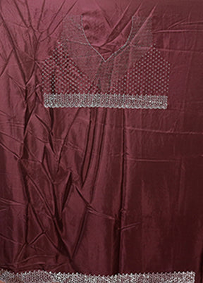 Purple Dupion Silk Saree With Blouse Piece