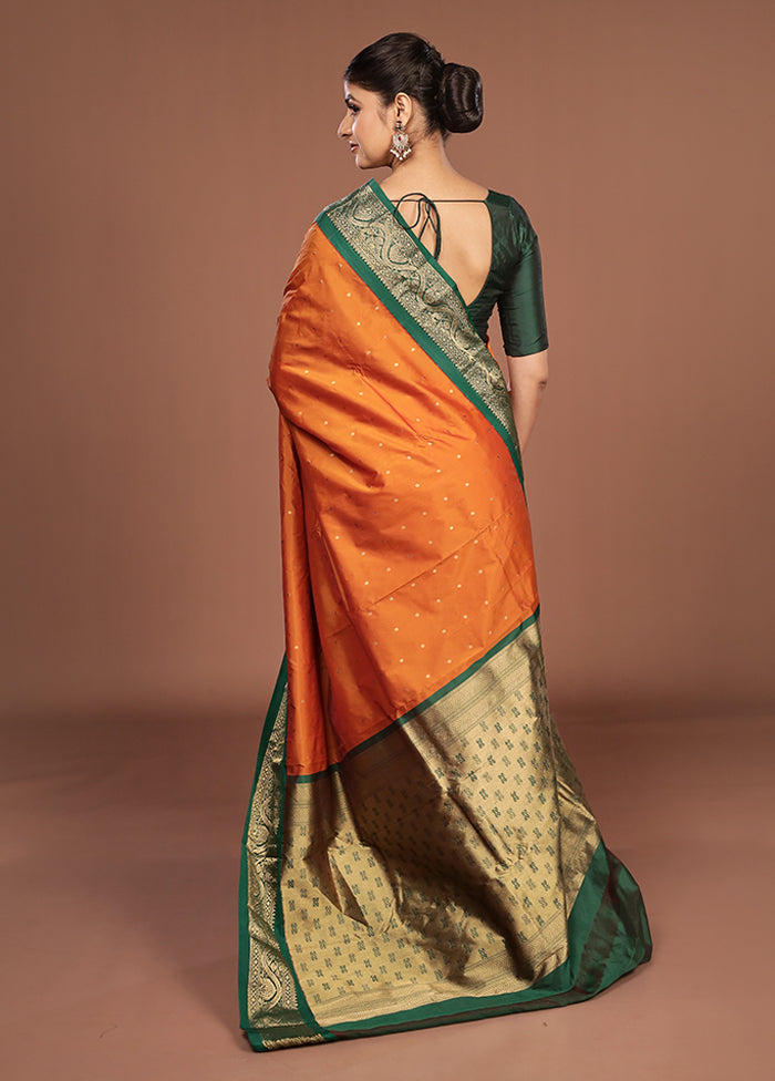 Yellow Kanjivaram Silk Saree With Blouse Piece