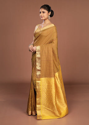 Yellow Kanjivaram Silk Saree With Blouse Piece