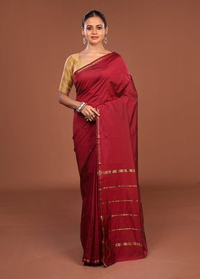 Purple Kanjivaram Silk Saree With Blouse Piece
