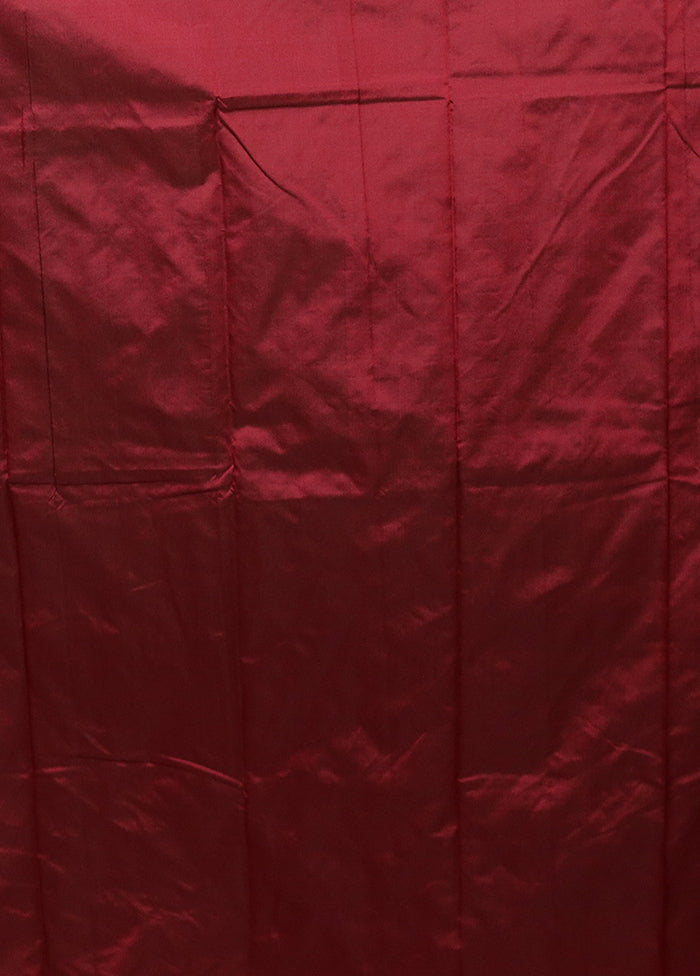 Maroon Kanjivaram Silk Saree With Blouse Piece