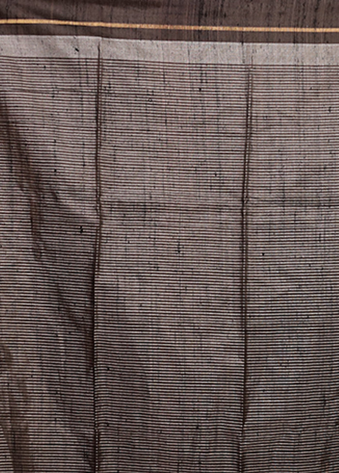 Cream Handloom Tussar Pure Silk Saree With Blouse Piece