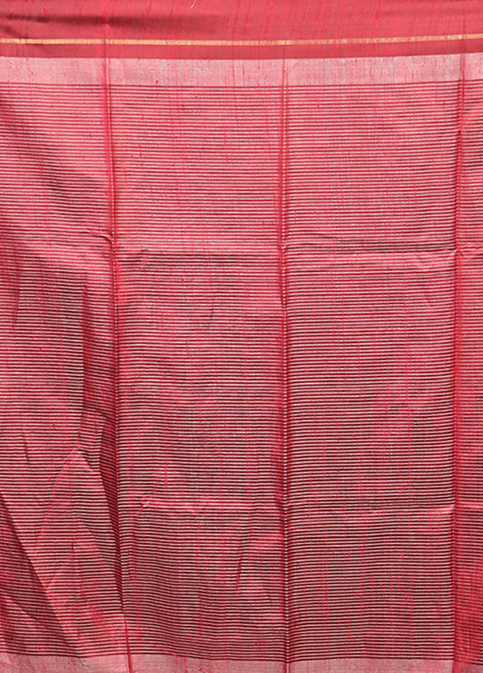 Cream Handloom Tussar Pure Silk Saree With Blouse Piece