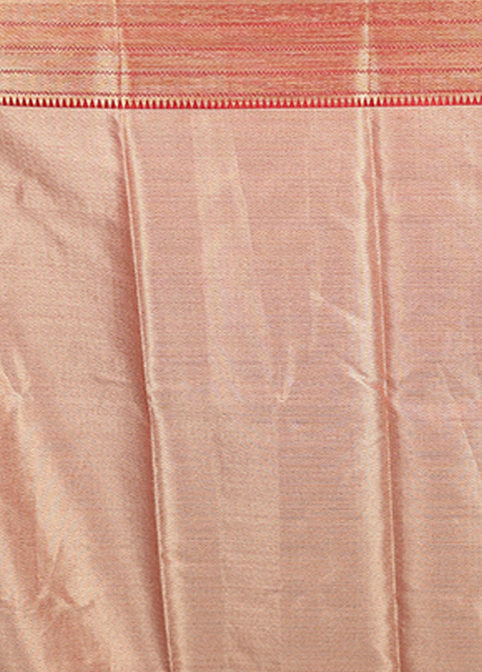 Cream Kora Silk Saree With Blouse Piece
