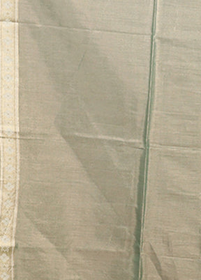 Green Tissue Silk Saree With Blouse Piece